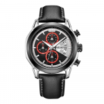 Loominguline MEGIR kronograaf meeste k&auml;ekell Relogio Masculino mood nahast kvarts randmekellad meeste kellad s&otilde;jav&auml;e s&otilde;jav&auml;ekellad must/Heleroosa