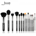 Jessup Pro 15tk meigipintslite komplekt must/h&otilde;bedane kosmeetiline jumestuspuuder jumestuskreem lauv&auml;rv silmapliiats huulepintsel Tool beauty 25CM*15CM*5CM must/h&otilde;be