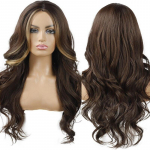 MISS PARUKAS Pikk must pruun Gloden Honey laineline parukas esilet&otilde;stetud Cosplay s&uuml;nteetilisest parukad Naiste kuumakindlad keskosa parukad