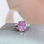 BELLA BOX naistele kohandatava suurusega s&otilde;rmus roosa tsirkooniga naistele peened ehted, h&otilde;bedane kingitus Resizable roosa