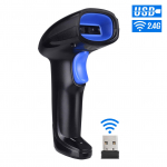 Aibecy 2in1 2,4G juhtmeta v&ouml;&ouml;tkoodiskanner ja USB juhtmega v&ouml;&ouml;tkoodiskanner automaatne k&auml;eshoitav 1D riba must