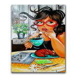 5D DIY teemantmaalimise komplekt koomiksifilm Seksikas paks t&uuml;druk Daamid Armsad &uuml;mmargused teemantmosaiik Teemanttikandid Ristpistes Full Round 20x30CM