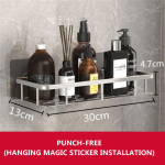 Vannitoa riiulid Perforeeritud tualettruumi hoiustamisriiul Tualetttarbed Seinale kinnitatav hoiurest K&ouml;&ouml;gikoristaja Kosmeetikakapi hoiurest 13*30*4.7cm