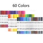 60/30/12 v&auml;rvid Kahe pintsliga kunstimarkerid, pliiats, peen ots ja pintsli ots Suurep&auml;rane t&auml;iskasvanute v&auml;rvimisraamatute jaoks. Kalligraafia kirjad kunstitarbed 60 Colors