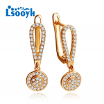 LSOOYH Clip K&otilde;rvar&otilde;ngad Roosa kullav&auml;rvi Moodne k&otilde;rvar&otilde;ngas Naistele Geomeetria Cubic Zirconia Tilk K&otilde;rvar&otilde;ngad Ehted A