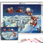 T&auml;ielik 5D teemantmaaling j&otilde;ulupuu J&otilde;uluvana lumememm 5D teemantmaal Full Round 20X30CM