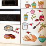 Hard to Fade Fridge Sticker Removable Adorable Mini Handcraft Wall Stickers