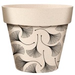 Les Tr&eacute;sors De Lily [A2045] - Cache-pot bambou 'Ginkgo Biloba' noir beige - 25. 5x24 cm must