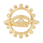 Les Tr&eacute;sors De Lily [R4400] - Disainterasest s&otilde;rmus 'Cleopatra' valgest kullast - 18x15 mm valge