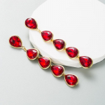 Naiste k&otilde;rvar&otilde;ngad loomingulisest sulamist inkrusteeritud v&auml;rviga kristallist geomeetrilise veetilga kujuga pika temperamendiga k&otilde;rvar&otilde;ngad OneSize punane