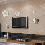 3D-peegel, lilleline kunst Eemaldatav seinakleebis akr&uuml;&uuml;list seinamaali kleebis Kodutoa sisustus One Size kuld