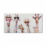 V&auml;rvilised naljakad kaelkirjakud Perekond, kes kannab prille, l&otilde;uend, maalimine, graffiti kunstiplakatid, tr&uuml;kkimine seinafotode tr&uuml;kkimiseks magamistoa kodukaunistamiseks 20cm&times;40cm NoFrame