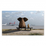 Elevandi maalimine Loomade P&auml;ikeseloojang Armastus Seinakunst L&otilde;uendimaal Plakati tr&uuml;kkimine Elutoa kaunistus Maali Raamita Pilt Ilma Raamita 21*30cm