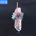 Euroopa ja Ameerika ebaregulaarne looduslik valge kristallsammas originaal kivist ripats, m&auml;hisega vasktraat suur poolv&auml;&auml;riskivist m&auml;hisev elupuu A