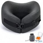 Reisipadi m&auml;luvahust kaelapadi reguleeritav mugav hingav padjap&uuml;&uuml;r, lennukireisikomplekt koos 3D Sleep silmamaskiga k&otilde;rvatropikarp sobib 1 pcs hall