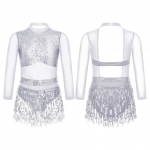 Lapsed, t&uuml;drukud, litrid, tutid, ladina tantsukost&uuml;&uuml;m, pikkade varrukatega &otilde;&otilde;nsa seljaga l&uuml;&uuml;riline jazz v&otilde;imlemisballeti komplektid 9-10 Years h&otilde;be