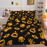 Halloweeni voodipesukomplekt, udusulgedega tekikott, kodune voodipesu, magamistoa &uuml;heinimesevoodi, kaheinimesevoodi, kodukaunistus Baby 100x135cm