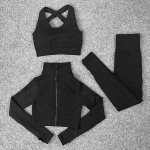 3TK &otilde;mblusteta naiste joogakomplekt treeninguks Spordir&otilde;ivad J&otilde;usaalir&otilde;ivad Fitness pikkade varrukatega Crop Top k&otilde;rge v&ouml;&ouml;kohaga s&auml;&auml;rised Spordi&uuml;likonnad M