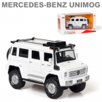 1/28 Scale Unimog U5000 Diecast automudeli m&auml;nguasi, tagasit&otilde;mmatav m&auml;nguasi koos heli ja valgusega lastele V&auml;ikelapse poistele T&uuml;drukutele Kingikogu 1/28-18x7.5x10cm valge