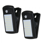 40 LED-i v&auml;lisp&auml;ikesevalgustid. Liikumisanduriga valgustite klambriga lamp IP65 veekindel aiateki jaoks 2pcs must