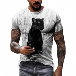Uued 3D Animal Panther Graafilised T-s&auml;rgid Suvemood Meeste vabaaja t&auml;navar&otilde;ivad Trend Isikup&auml;ra, &Uuml;markaelus l&uuml;hikeste varrukatega T-s&auml;rk XXXL