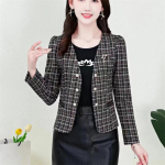Moodne Houndstooth mantel naistele uus kevad-s&uuml;gis naiste jope V-kaelusega &otilde;huke Korea versioon &uuml;ler&otilde;ivad Casaco Feminino XL