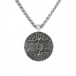 Roostevabast terasest kahepoolne viikingite m&uuml;toloogia elupuu ripats kaelakee meeste ehted 60CM