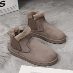 Naiste lumesaapad, soojad pl&uuml;&uuml;sist libisevad Solid Plus Size Mood naiste poolsaapad Naiste talve mugavad puuvillased kingad UUS 36 valge