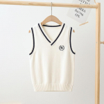 Laste kootud vestid S&uuml;gis- ja talvepuuvillased vestid poistele ja t&uuml;drukutele 110cm valge