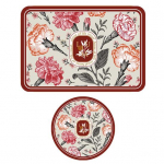 2 tk Vintage lilledega platmaat veekindel kuumakindel libisemiskindel PVC soojusisolatsioon ristk&uuml;lik &uuml;mmargune s&ouml;&ouml;gilaua kaitsekaunistus