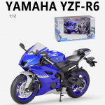 1/12 Skaala Welly 2020 YAMAHA YZF-R6 Sulamist Mootorratta Mudel Valatud Metallist M&auml;ngus&otilde;idukid Mootorratta Mudel K&otilde;rge Simulatsiooniga Kollektsioon Laste Kingitused 1/12-17.7x9.8x6.8cm sinine
