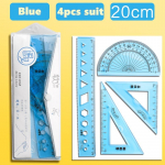 4 tk Pehme joonlaua &uuml;likond 15 cm 20 cm painduv l&auml;bipaistev skaala, sirge kolmnurkse joonlaua