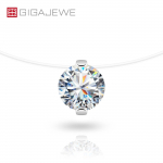 Moissanite'i j&otilde;ulukink 3,0 kate 9,0 mm VVS1 EF v&auml;rviline &uuml;mmargune l&otilde;igatud kalaliini kaelakee ripats n&auml;htamatu kaelakee 925 h&otilde;be