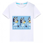 Blueys Dog 100% puuvillane T-s&auml;rk poiste anime Tees y2k &uuml;hes t&uuml;kis pride t-s&auml;rk Blueys Briti multikad L&uuml;hikesed Topid laste riided t&uuml;druk 100 valge