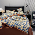 Kategooria A kahekihilisest l&otilde;ngast pestud puuvillast tr&uuml;kitud neljaosaline komplekt alasti magavale emale ja beebile v&auml;ike lilleline puhtast puuvillast voodilina tekikate 1.2m bed sheet 3pcs