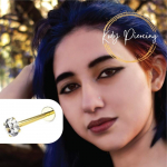 KODY PIERCING 14k kullast 1,5 mm s&auml;ttega tsirkooniga labret