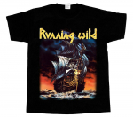Running Wild Under Jolly Roger l&uuml;hikeste pikkade varrukatega must unisex T-s&auml;rk S