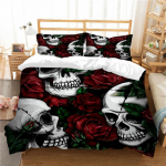 3D-v&auml;rviline Skull Skull voodipesukomplekt Magamistoa voodipesu Uletekikott &Uuml;he-/kaheinimese voodipesukomplekt Suur voodipesu Baby 100x135cm