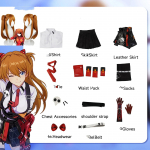 Asuka Cosplay kost&uuml;&uuml;m Neoon Impact 3. Langley Soryu Langley Shikinami Genesis t&auml;iskomplekt Eva Halloween L-(Costume+Wig)