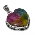 Natural Rainbow Solar Quartz Gemstone 925 Sterling Silver Pendant 1.85 k1d75