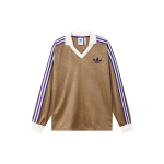 Adidas Originals Trefoil Triip Logotr&uuml;kiga V-kaelusega Pikkade varrukatega T-s&auml;rk Meeste Topid Pruun IB3438 M brown