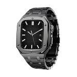 Roostevabast terasest rihm Apple Watchi rihmale 45mm 44mm Luksuslik modifikatsioonikomplekt Metallist korpus K&auml;ev&otilde;ru iWatch Series 8 7 6 5 SE 44 45 iWatch band 44mm