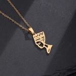 SONYA Egiptuse Kuninganna Nefertiti Ripats Kaelakeed Naiste Ehted H&otilde;bedase v&auml;rvi/kuldse v&auml;rvi roostevaba teras Ehted Aafrika silver color45cm