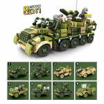 82057 KAZI 8 in 1 S&otilde;jaline Seeria Poolroomiktraktor Poiss Ehitusklotsim&auml;nguasi