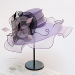 Laia &auml;&auml;rega organza p&auml;ikesem&uuml;ts Elegantne lilleline kirik Kentucky vaimustav m&uuml;ts Pulma-tee&otilde;htu Derby m&uuml;tsid Suvised reisid rannam&uuml;tsid ONE SIZE