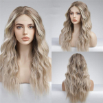 ALAN EATON T osa Pikad valged plaatina juuksed keha lainelised eesmised pitsparukad, s&uuml;nteetilised valged mustad naised igap&auml;evaseks kasutamiseks Parukas k&otilde;rge tihedusega