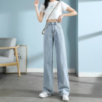 Naiste kevads&uuml;gis laia s&auml;&auml;rega avarad sirged teksad k&otilde;rge v&ouml;&ouml;kohaga retromood K&otilde;ik sobivad pikad p&uuml;ksid naiste p&uuml;ksid XXL sinine