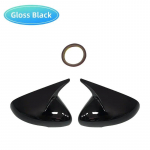 Car body side door rearview mirror cover ABS covered with carbon fiber pattern for KIA Stinger 2018- Bright black