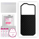 apgo Protective Skin Sticker for the back compatible with Cat S60, Wrap Film, Foil, Vinyl - Pattern Carbon Black