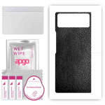 apgo Protective Skin Sticker for the back compatible with Xiaomi Mix Fold 2, Wrap Film, Foil, Vinyl - Pattern Black Leather